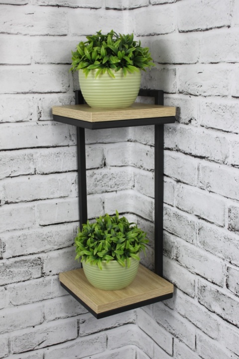 Kwietnik narożny wiszący na ścianę Półka narożna Loft "Loft Corner Duo"