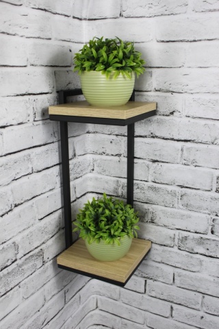 Kwietnik narożny wiszący na ścianę Półka narożna Loft "Loft Corner Duo"