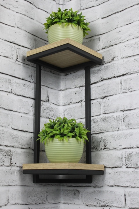 Kwietnik narożny wiszący na ścianę Półka narożna Loft "Loft Corner Duo"