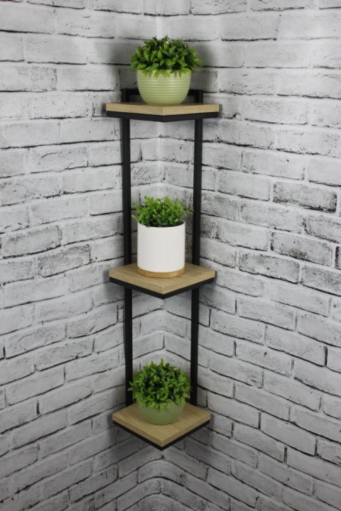 Kwietnik narożny wiszący na ścianę Półka narożna Loft 'Loft Corner Trio'