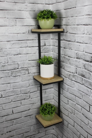 Kwietnik narożny wiszący na ścianę Półka narożna Loft 'Loft Corner Trio'