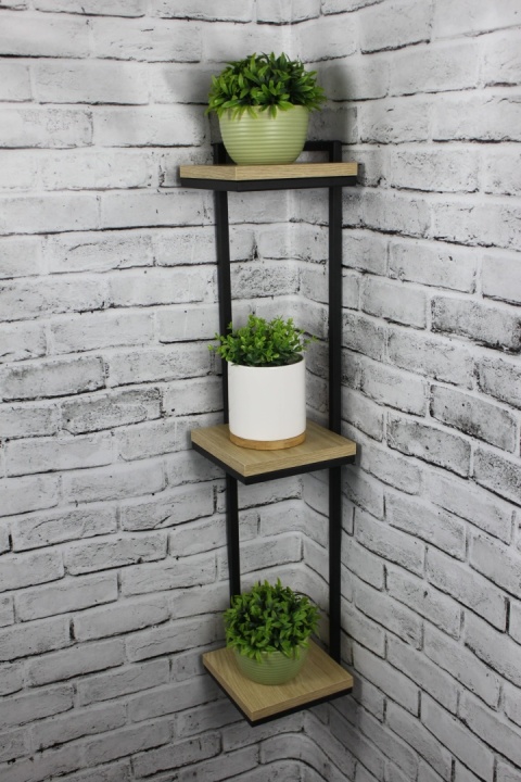 Kwietnik narożny wiszący na ścianę Półka narożna Loft 'Loft Corner Trio'