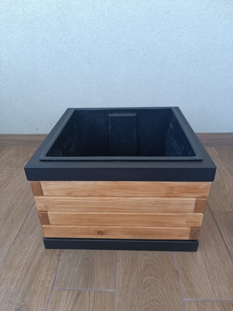 Donica Ogrodowa "SteelWood Garden Cube"